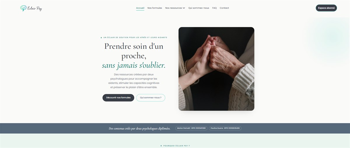 Site Éclair Psy — ressources pour les aidants d'un proche âgé