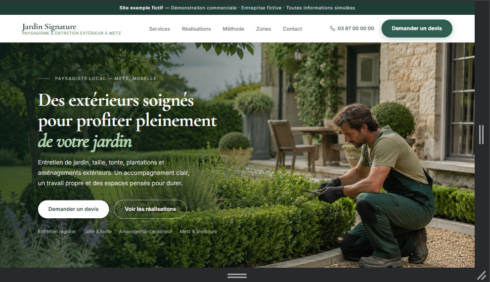 Site vitrine Jardin Signature — paysagisme et entretien extérieur